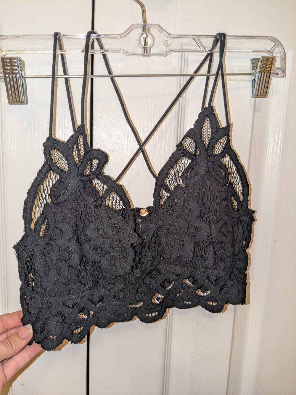 Free People Black Lace & Crochet Bralette